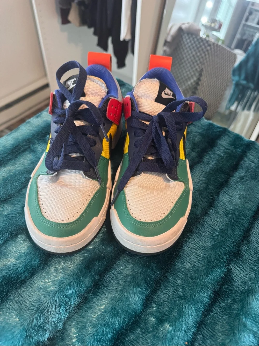 Nike Kids Multicolor Low-Top Sneakers - Green/Yellow/Red/Blue/Black